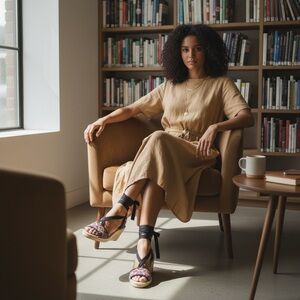 ASH PAOLA Multicolor Canvas Wedge Sandals!